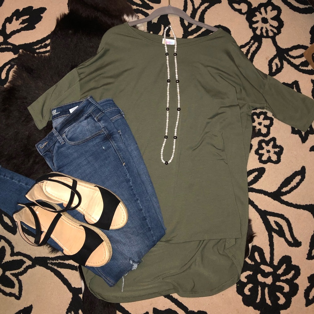 LuLaRoe XS Army Green Irma